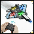 RC Fighter Plane for Kids, Remote Control Airplane Toy with LED Lights, Rechargeable Flying Jet Toy for Boys
