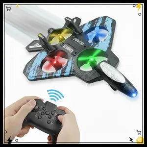 RC Fighter Plane for Kids, Remote Control Airplane Toy with LED Lights, Rechargeable Flying Jet Toy for Boys