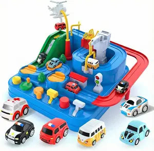 Kids Race Track Adventure Toy – Interactive Puzzle Track Playset with 6 Cars, Builds Thinking